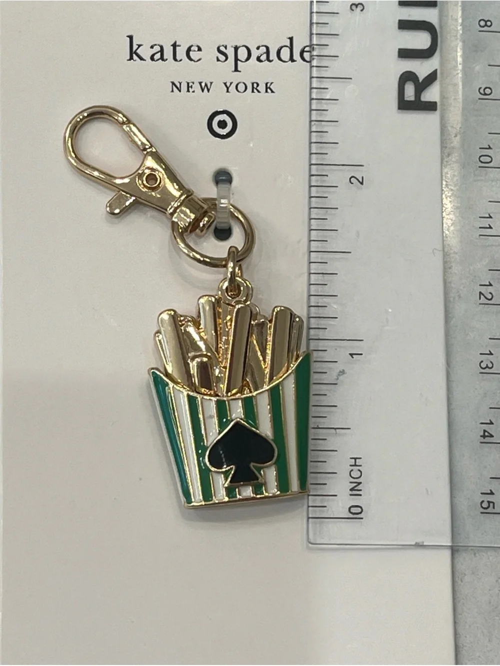 kate spade target Gold & Green French Fry Bag Charm